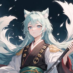 Preview wallpaper girl, neko, ears, anime, art, kimono