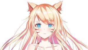 Preview wallpaper girl, neko, ears, glance, anime
