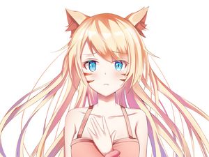 Preview wallpaper girl, neko, ears, glance, anime