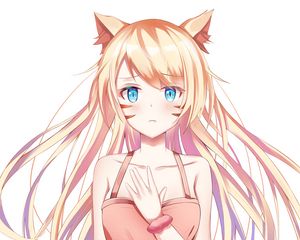 Preview wallpaper girl, neko, ears, glance, anime