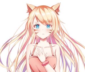 Preview wallpaper girl, neko, ears, glance, anime