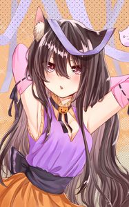 Preview wallpaper girl, neko, ears, pose, anime