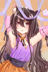 Preview wallpaper girl, neko, ears, pose, anime