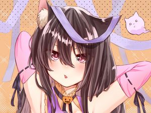 Preview wallpaper girl, neko, ears, pose, anime