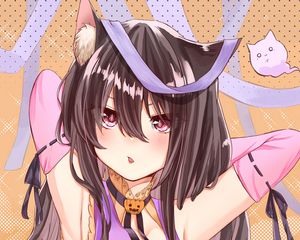 Preview wallpaper girl, neko, ears, pose, anime