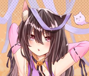 Preview wallpaper girl, neko, ears, pose, anime