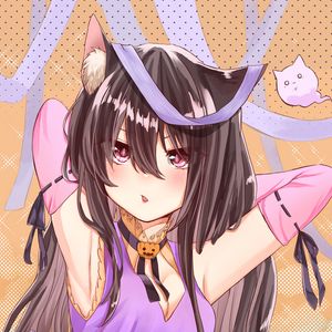 Preview wallpaper girl, neko, ears, pose, anime