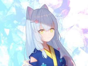 Preview wallpaper girl, neko, ears, kimono, anime