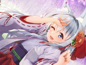 Preview wallpaper girl, neko, ears, smile, kimono, anime