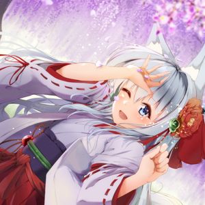 Preview wallpaper girl, neko, ears, smile, kimono, anime