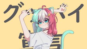 Preview wallpaper girl, neko, ears, gesture, anime