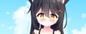 Preview wallpaper girl, neko, ears, sad, anime