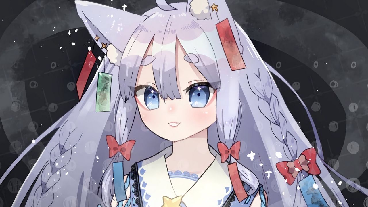 Wallpaper girl, neko, ears, anime, art
