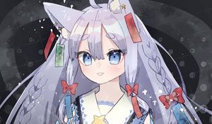 Preview wallpaper girl, neko, ears, anime, art