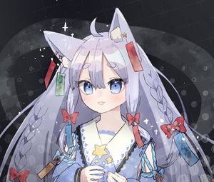 Preview wallpaper girl, neko, ears, anime, art