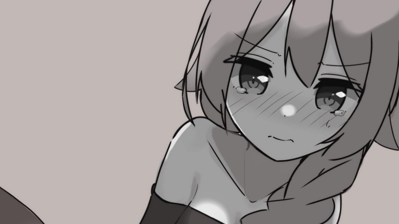 Wallpaper girl, neko, ears, tears, sad, anime, art