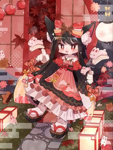 Preview wallpaper girl, neko, ears, kimono, anime, art