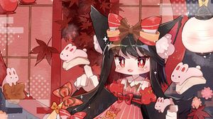 Preview wallpaper girl, neko, ears, kimono, anime, art