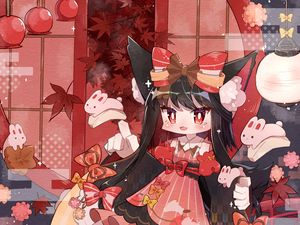 Preview wallpaper girl, neko, ears, kimono, anime, art