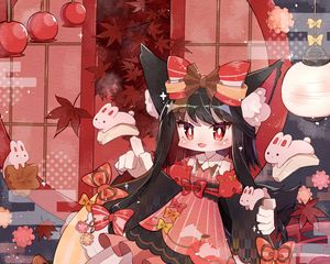 Preview wallpaper girl, neko, ears, kimono, anime, art