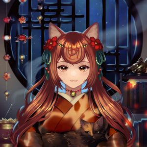 Preview wallpaper girl, neko, ears, cat, anime, art