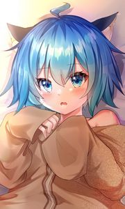 Preview wallpaper girl, neko, ears, anime, art, cute