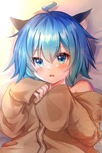 Preview wallpaper girl, neko, ears, anime, art, cute