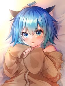 Preview wallpaper girl, neko, ears, anime, art, cute