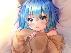 Preview wallpaper girl, neko, ears, anime, art, cute