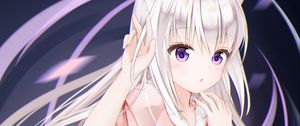 Preview wallpaper girl, neko, ears, anime, art, purple