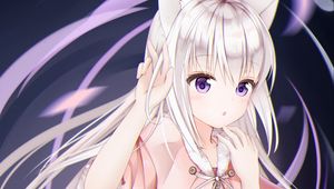 Preview wallpaper girl, neko, ears, anime, art, purple