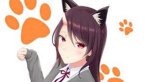 Preview wallpaper girl, neko, ears, horn, anime, art, cute