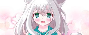 Preview wallpaper girl, neko, ears, glance, anime, art, cute