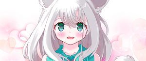 Preview wallpaper girl, neko, ears, glance, anime, art, cute