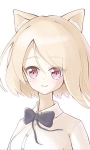 Preview wallpaper girl, neko, ears, glance, anime, light