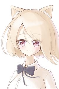 Preview wallpaper girl, neko, ears, glance, anime, light