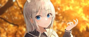 Preview wallpaper girl, neko, ears, schoolgirl, anime, art