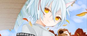 Preview wallpaper girl, neko, ears, dessert, anime