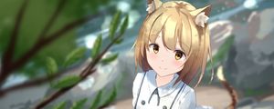 Preview wallpaper girl, neko, ears, smile, dress, anime