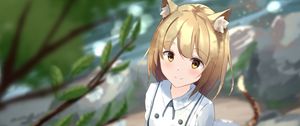 Preview wallpaper girl, neko, ears, smile, dress, anime