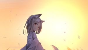 Preview wallpaper girl, neko, ears, look, dress, anime