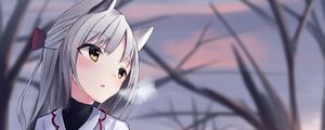 Preview wallpaper girl, neko, ears, winter, cold, anime