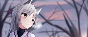 Preview wallpaper girl, neko, ears, winter, cold, anime