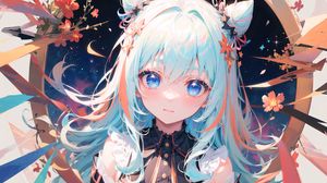 Preview wallpaper girl, neko, ears, hairpins, anime