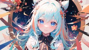Preview wallpaper girl, neko, ears, hairpins, anime