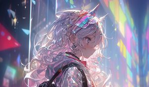 Preview wallpaper girl, neko, ears, backpack, anime