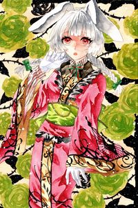 Preview wallpaper girl, neko, flowers, snow, watercolor, anime