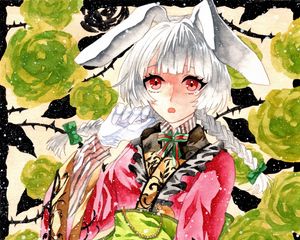 Preview wallpaper girl, neko, flowers, snow, watercolor, anime