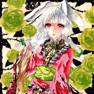 Preview wallpaper girl, neko, flowers, snow, watercolor, anime
