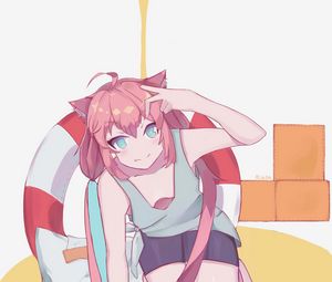 Preview wallpaper girl, neko, gesture, anime